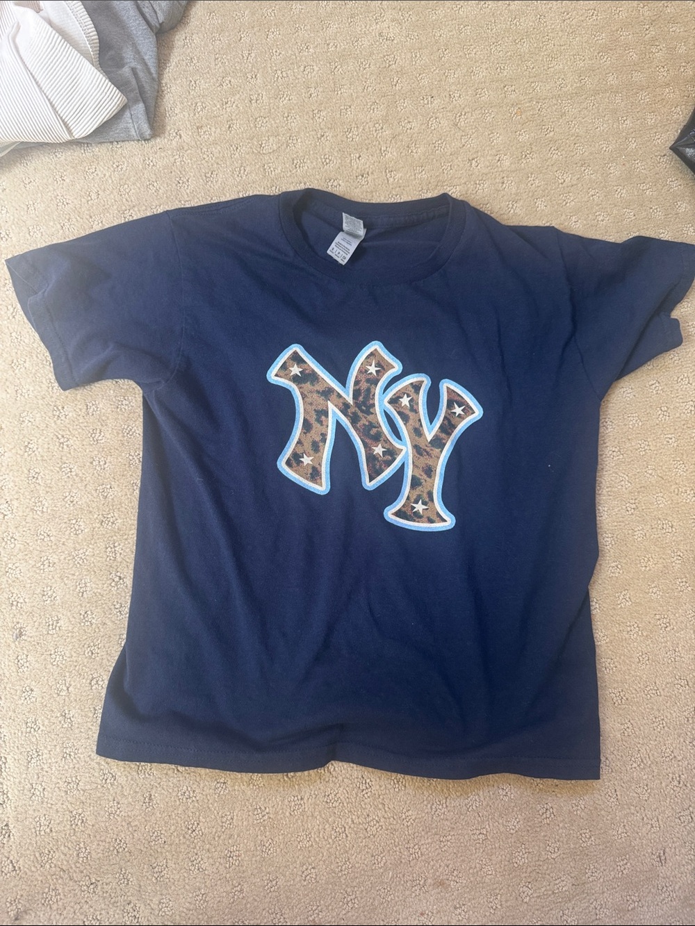 Gildan Navy Blue Kids NY Graphic Tee with Star Print